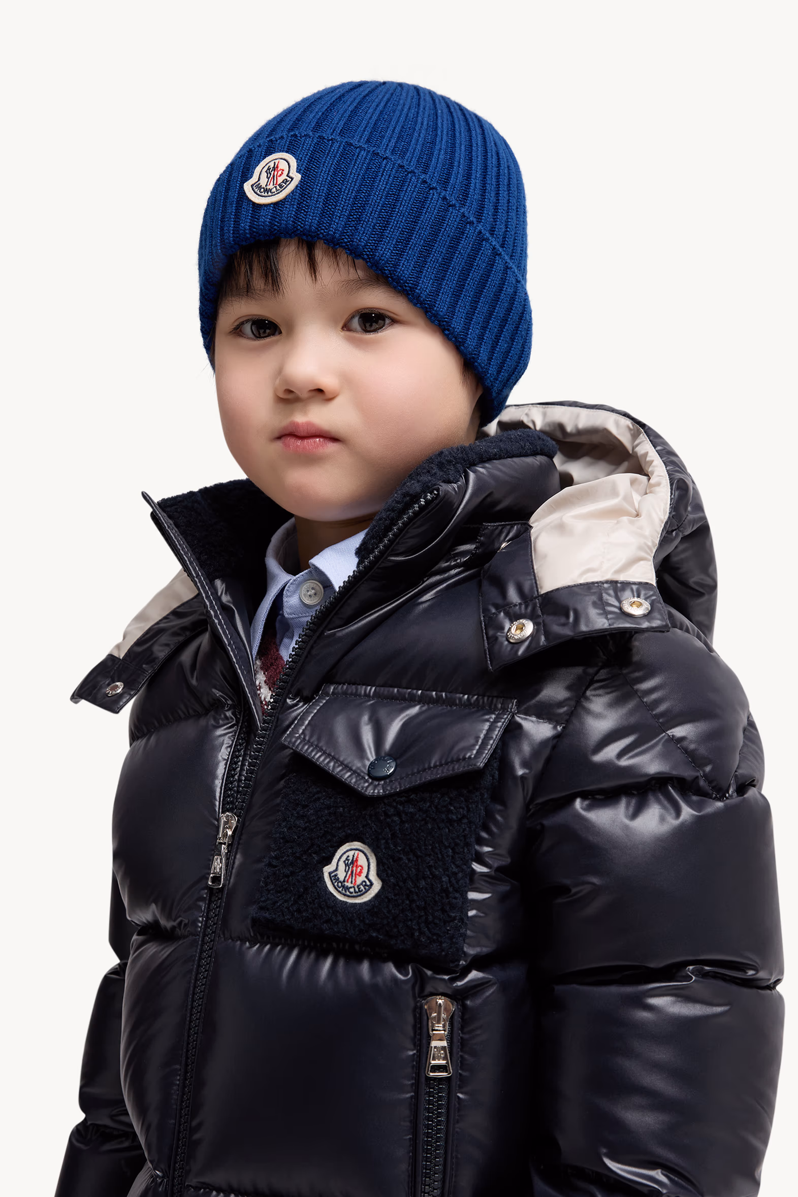 Wool Beanie Boy Electric Blue Moncler 2